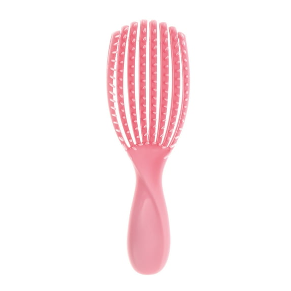 Unique Bargains 1 Pc Comfortable Hollow Hair Brush for Curly Straight Wavy Hair ABS Pink