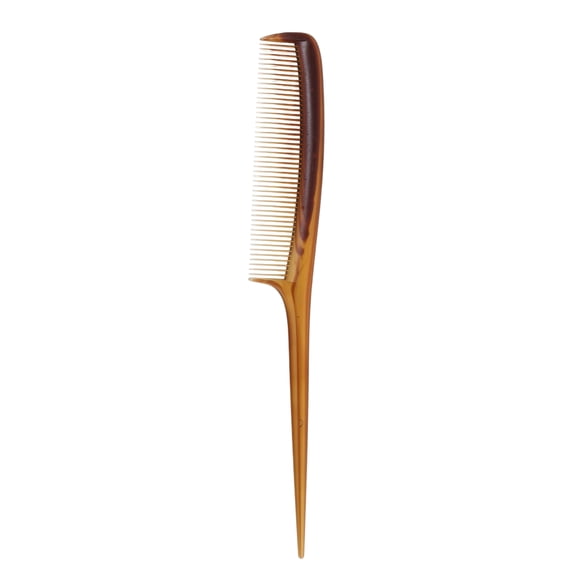 Unique Bargains 1 Pc Comfortable Two-Color Flat Comb for Curly Hair in Amber Color