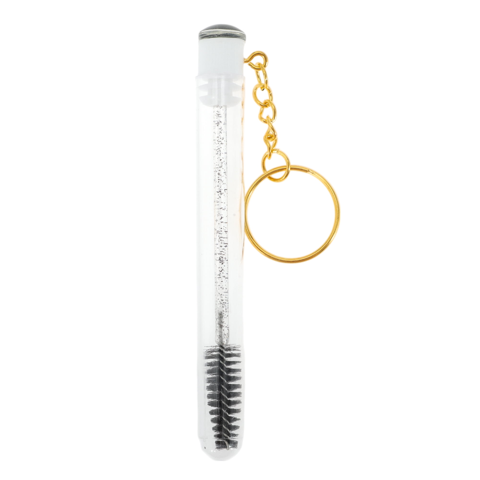 Unique Bargains 1 Pc Compact Eyelash Brush in Tube Design with Gold-Tone Buckle Black