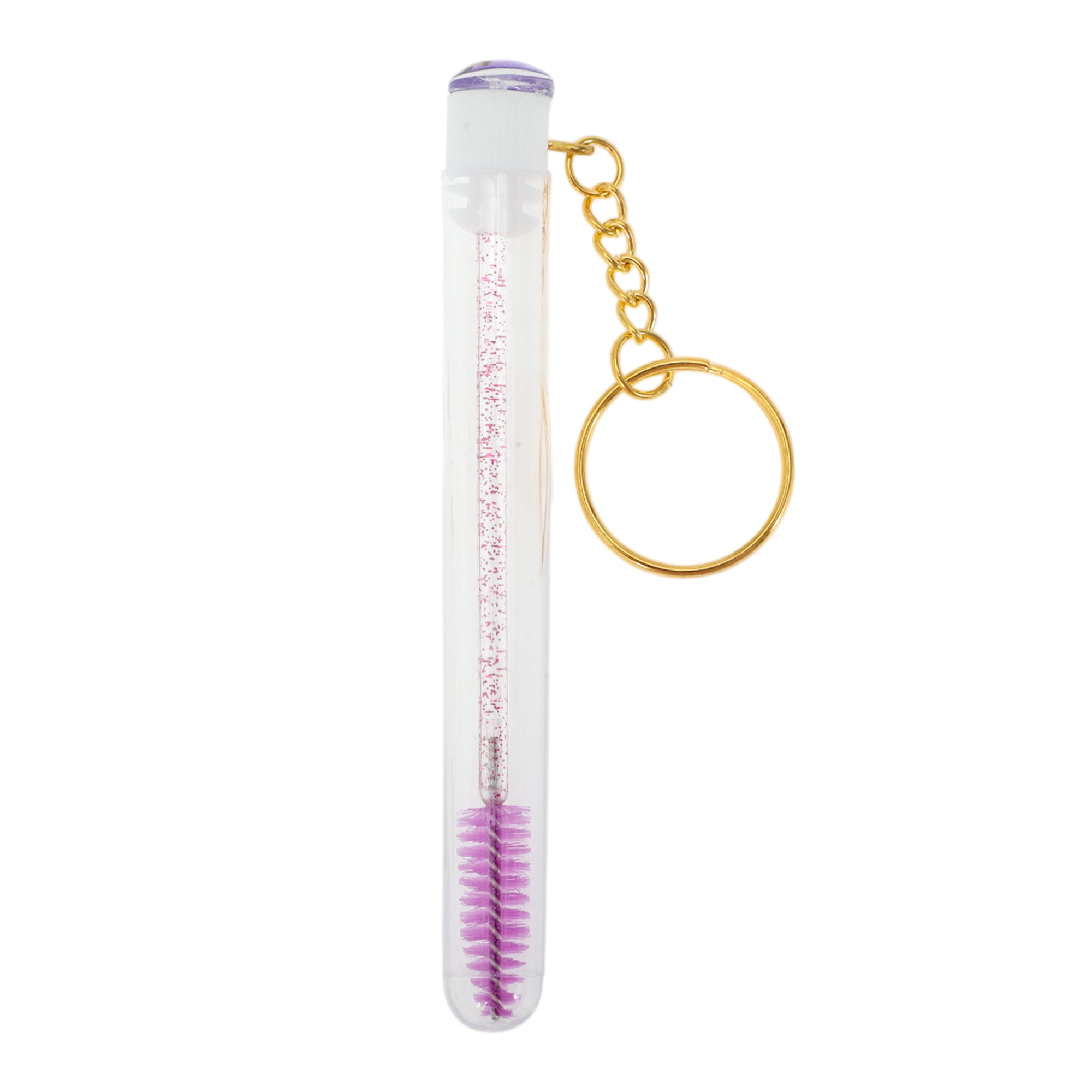 Unique Bargains 1 Pc Compact Eyelash Brush in Tube Design with Gold-Tone Buckle Purple