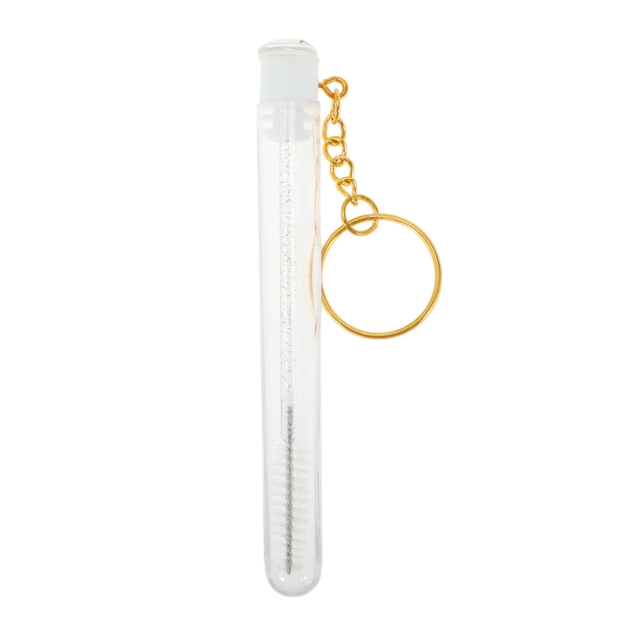 Unique Bargains 1 Pc Compact Eyelash Brush in Tube Design with Gold-Tone Buckle White