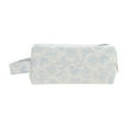 thumbnail image 1 of Unique Bargains 1 Pc Compact Rectangle Hearts Makeup Bag for Travel Small Blue Polyester, 1 of 6