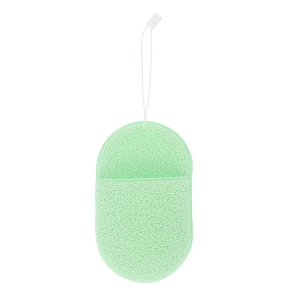 Unique Bargains 1 Pc Compressed Facial Sponge Glove Type Reusable Cleansing Puff Green