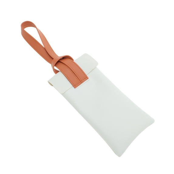 Unique Bargains 1 Pc Contrast Eyeglasses Bag Portable Eyeglasses Storage White