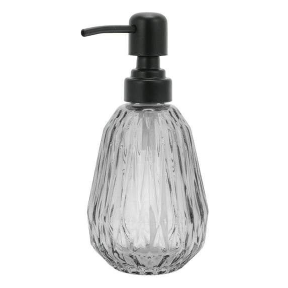 Unique Bargains 1 Pc Convenient Argyle Soap Dispenser 11.84oz Gray Black