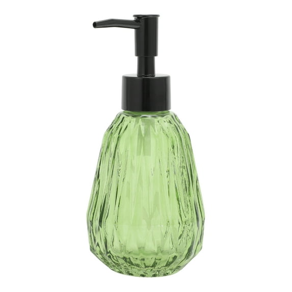 Unique Bargains 1 Pc Convenient Argyle Soap Dispenser 11.84oz Green Black