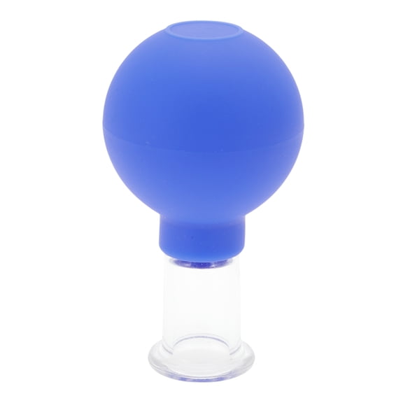 Unique Bargains 1 Pc Convenient Cupping Facial Tools for Beauty Parlor 0.53" Blue Silicone Glass