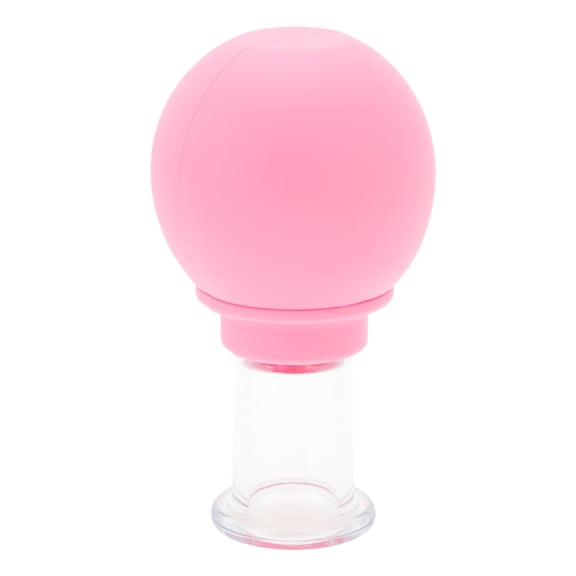 Unique Bargains 1 Pc Convenient Cupping Facial Tools for Beauty Parlor 0.53" Pink Silicone Glass
