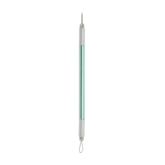 Unique Bargains 1 Pc Convenient Double-Ended Pimple Extractor Green