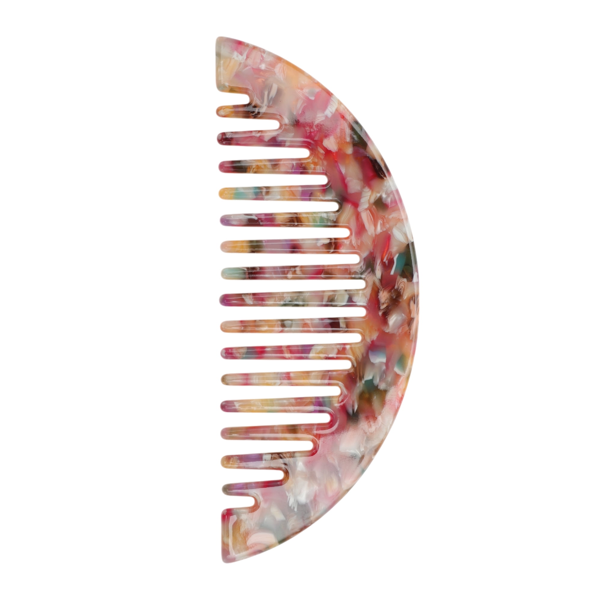 Unique Bargains 1 Pc Convenient Half Round Hair Comb for All Hair Types Styles Colorful
