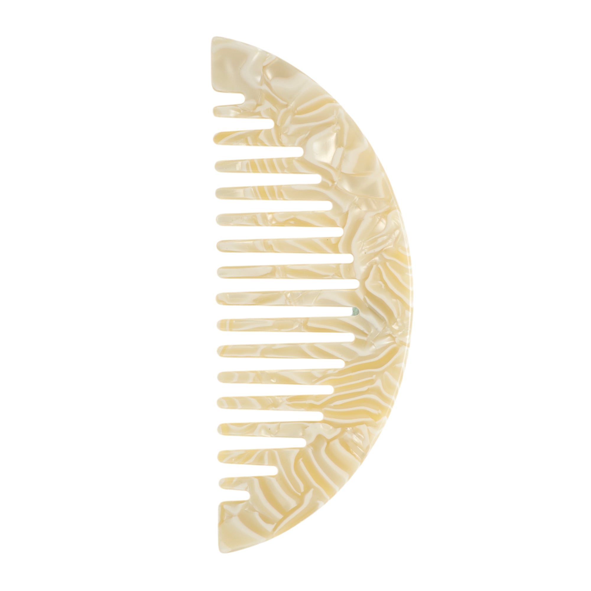 Unique Bargains 1 Pc Convenient Half Round Hair Comb for All Hair Types Styles Yellow