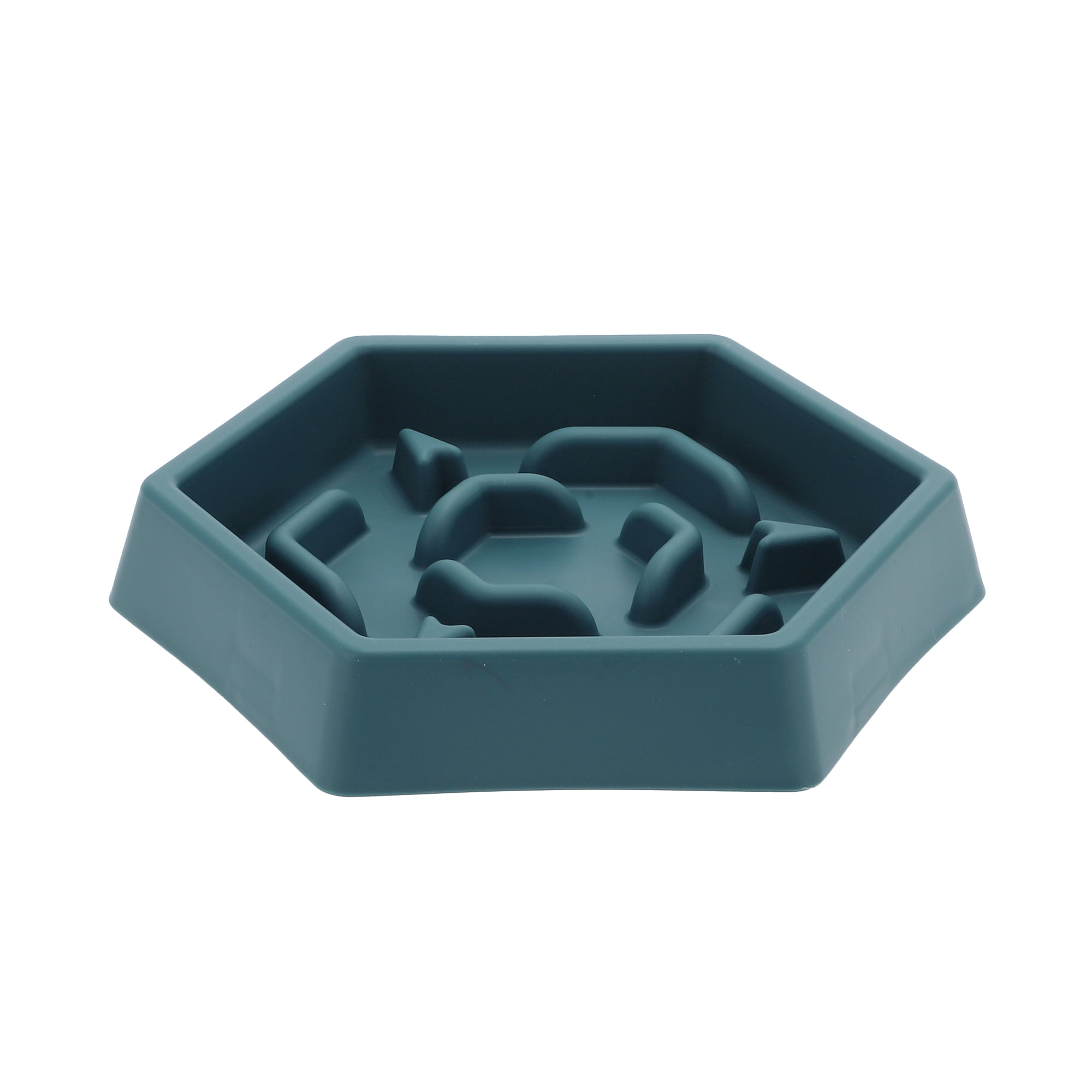 Unique Bargains 1 Pc Convenient Hexagon Shape Dog Bowl for Indoor and Outdoor Blue