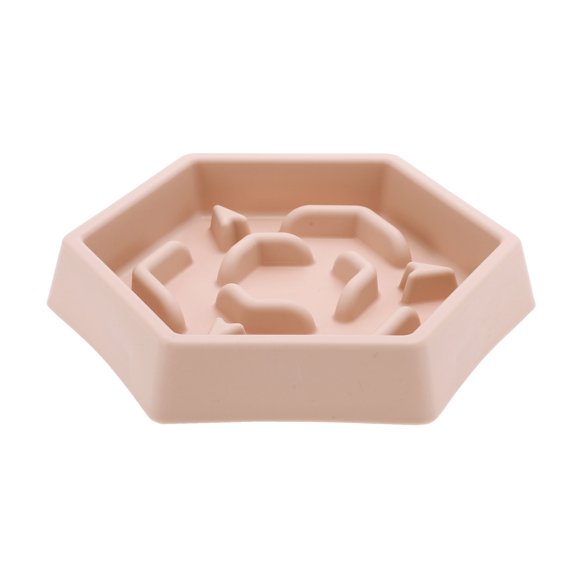 Unique Bargains 1 Pc Convenient Hexagon Shape Dog Bowl for Indoor and Outdoor Pink