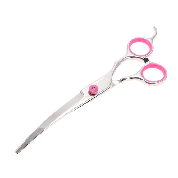 Unique Bargains 1 Pc Convenient Pet Trimmers for Pets Shop 6.5 Inches Silver Tone Pink Stainless Steel
