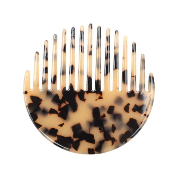Unique Bargains 1 Pc Convenient Round Hair Comb Beige Black Acetate Sheet