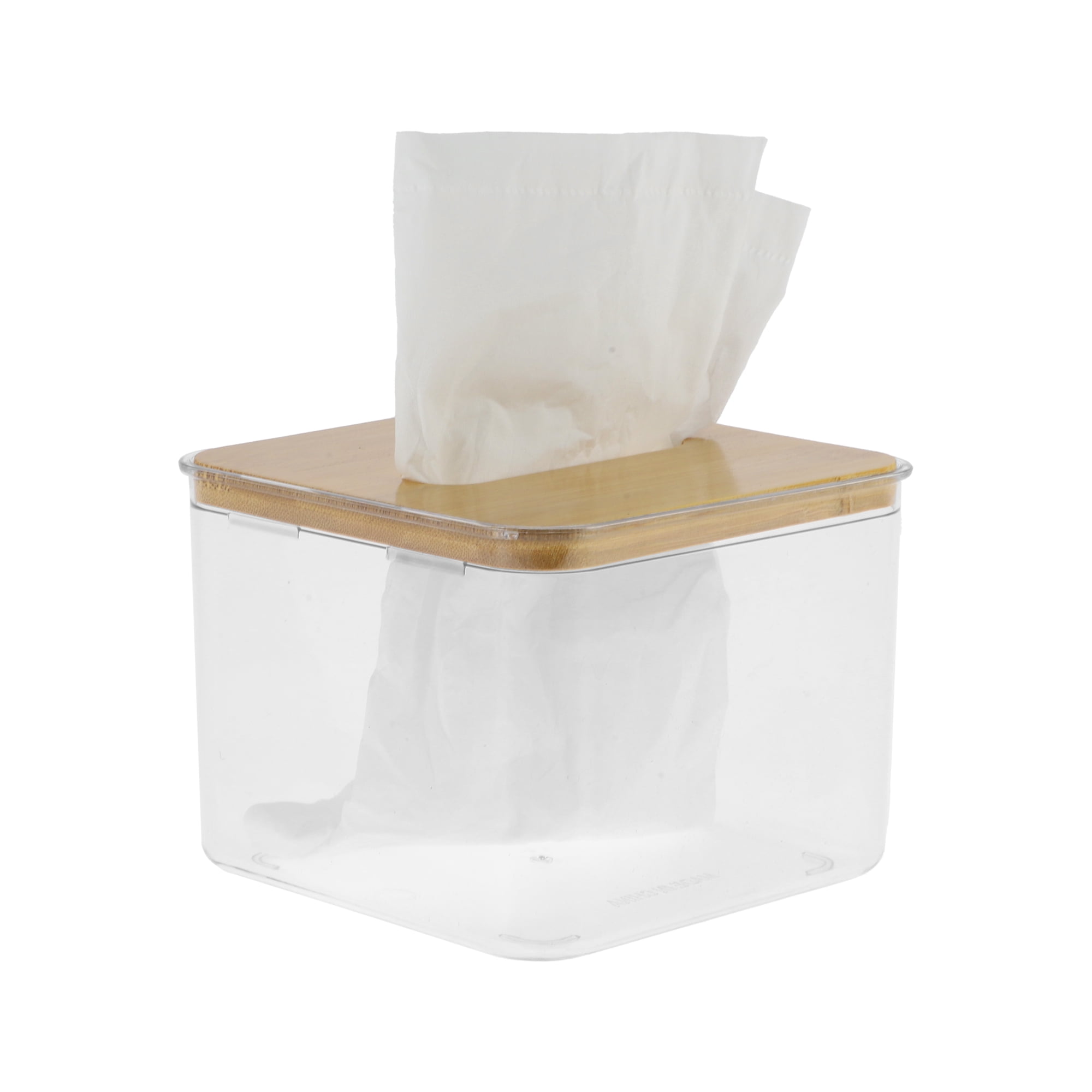 Unique Bargains 1 Pc Convenient Square Tissue Box Holder Clear 7.53"x7.53"x3.35"