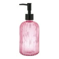 thumbnail image 1 of Unique Bargains 1 Pc Convenient Vertical Stripes Soap Dispenser 13.53oz Pink Black, 1 of 6