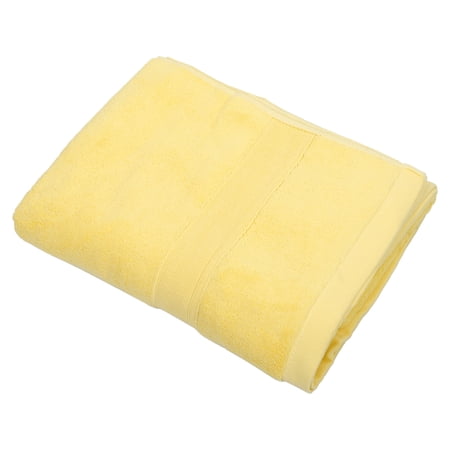 Unique Bargains 1 Pc Cotton Bath Towel Absorbent Cotton Towel 27.56"x55.12" Yellow