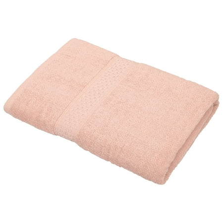 Unique Bargains 1 Pcs Cotton Bath Towel Plain Soft Absorbent Pink