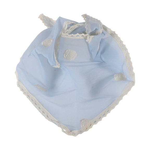 Unique Bargains 1 Pc Country Style Triangle Bandana Flower Turban Crochet Hair Scarf for Women Sky Blue