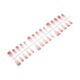 thumbnail image 1 of Unique Bargains 1 Pc Crescent Short Coffin Fake Nails Red White, 1 of 6