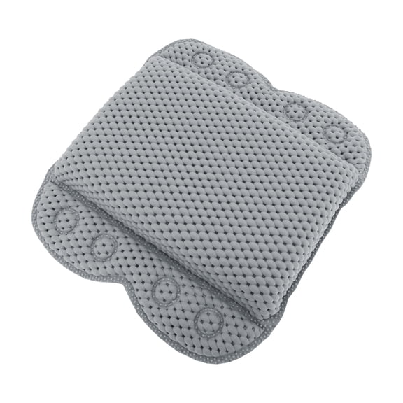 Unique Bargains 1 Pc Curved Style Bath Pillow for Head and Neck 13.78"x12.2"x2.17" Gray