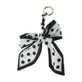 thumbnail image 1 of Unique Bargains 1 Pc Cute Bow Polka Bag Charm Decorative Keychain Black White, 1 of 5