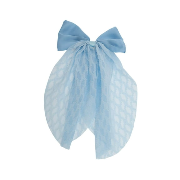 Unique Bargains 1 Pc Cute Bow Ribbon Hair Clips Sky Blue
