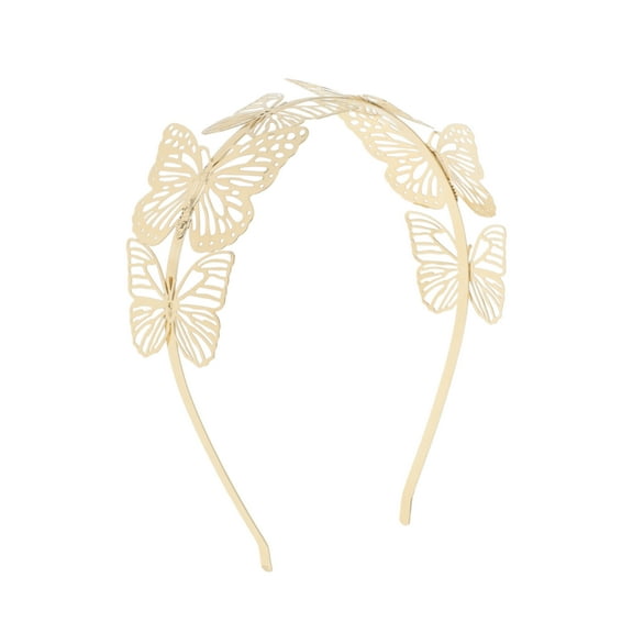 Unique Bargains 1 Pc Cute Butterfly Headbands for Women Gold Tone