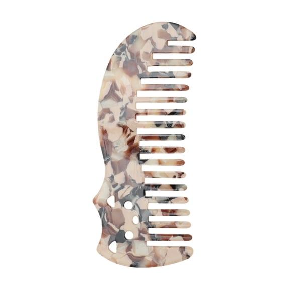 Unique Bargains 1 Pc Cute Cat Marble Hair Comb Brown Black Acetate Sheet