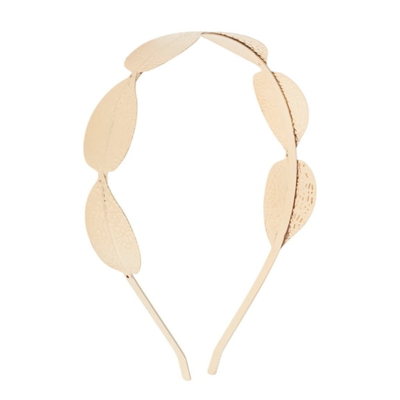 Unique Bargains 1 Pc Cute Cracked Leaf Headbands for Women Gold Tone