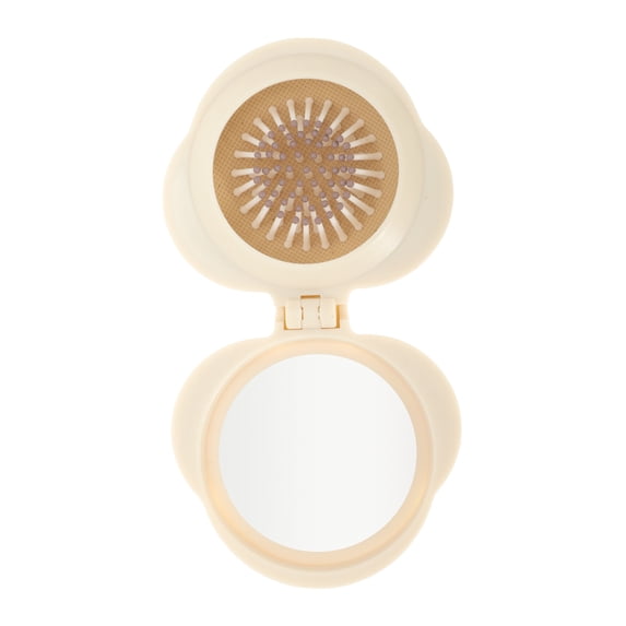 Unique Bargains 1 Pc Cute Durable Foldable Airbag Mirror Comb for All Hair Types Beige