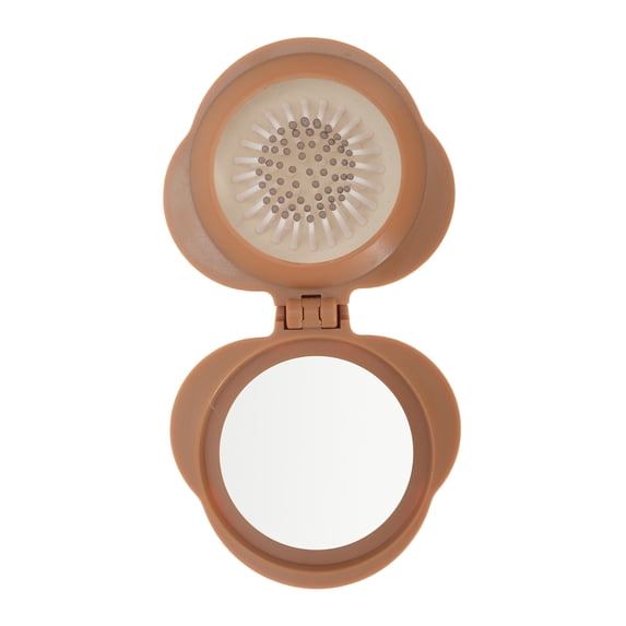 Unique Bargains 1 Pc Cute Durable Foldable Airbag Mirror Comb for All Hair Types Brown