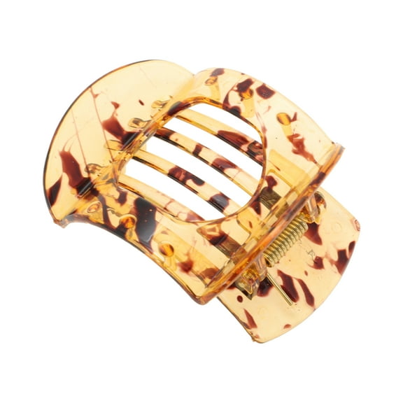 Unique Bargains 1 Pc Cute Heart-Shaped Hollow Hair Clips Hairdo Clip Light Brown