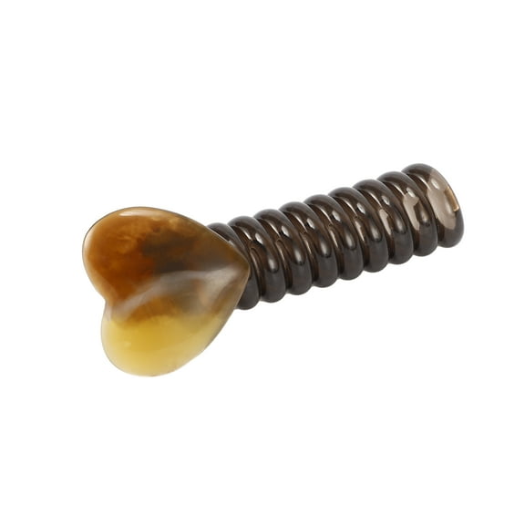 Unique Bargains 1 Pc Cute Heart Telephone Wire Hair Bands for Girls 3.15"x1.26" Apricot Brown