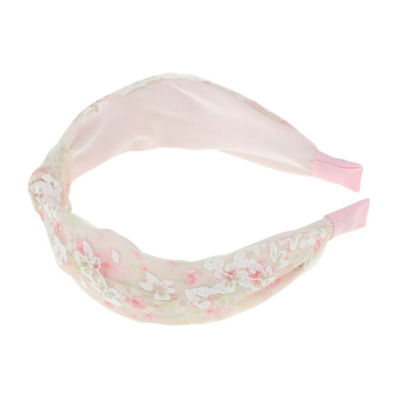 Unique Bargains 1 Pc Cute Mesh Knotted Headband Headbands for Women Pink