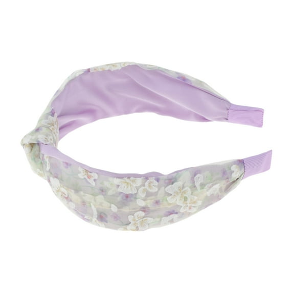 Unique Bargains 1 Pc Cute Mesh Knotted Headband Headbands for Women Purple