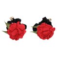thumbnail image 1 of Unique Bargains 1 Pc Cute Rose Pearl Scrunchie Hair Elastic Band Red, 1 of 5