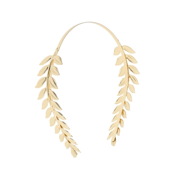 Unique Bargains 1 Pc Cute Twilled Leaf Headbands for Women Gold Tone