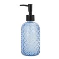 thumbnail image 1 of Unique Bargains 1 Pc Cylinder Argyle Soap Dispenser 13.53oz Blue Black, 1 of 6