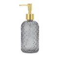 thumbnail image 1 of Unique Bargains 1 Pc Cylinder Argyle Soap Dispenser 13.53oz Gray Gold Tone, 1 of 6