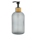 thumbnail image 1 of Unique Bargains 1 Pc Cylinder Frosted Soap Dispenser 13.53oz Gray Black, 1 of 6