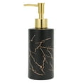 thumbnail image 1 of Unique Bargains 1 Pc Cylinder Marble Pattern Soap Dispenser 10.82oz Black Gold Tone, 1 of 6