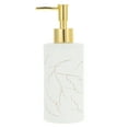thumbnail image 1 of Unique Bargains 1 Pc Cylinder Marble Pattern Soap Dispenser 10.82oz White Gold Tone, 1 of 6