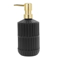 thumbnail image 1 of Unique Bargains 1 Pc Cylinder Texture Soap Dispenser 15.22oz Black Gold Tone, 1 of 6