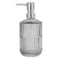 thumbnail image 1 of Unique Bargains 1 Pc Cylinder Texture Soap Dispenser 15.22oz Gray Silver Tone, 1 of 6
