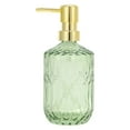 thumbnail image 1 of Unique Bargains 1 Pc Cylinder Texture Soap Dispenser 15.22oz Green Gold Tone, 1 of 6