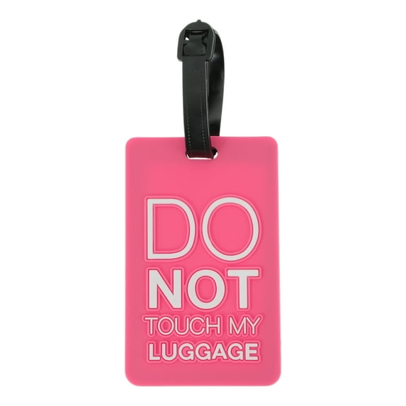Unique Bargains 1 Pc DO Pattern Luggage Tag for Travelling Rose Red