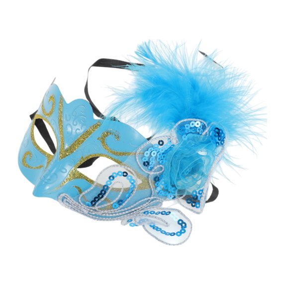Unique Bargains 1 Pc Dancing Queen Feather Half Face Party Mask for ...