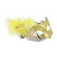 thumbnail image 1 of Unique Bargains 1 Pc Dancing Queen Feather Half Face Party Mask for Masquerade Party Gold Tone, 1 of 4